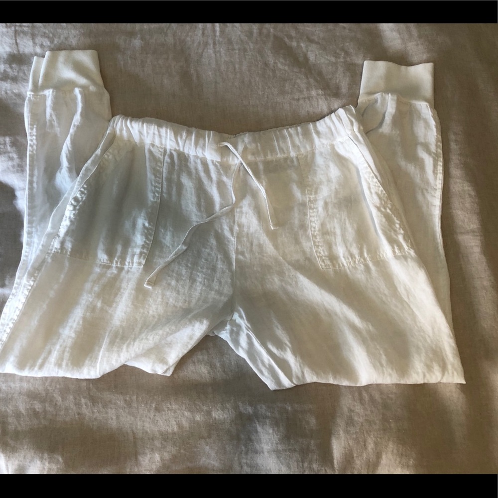 Joie Linen Drawstring Joggers White Large - NWOT